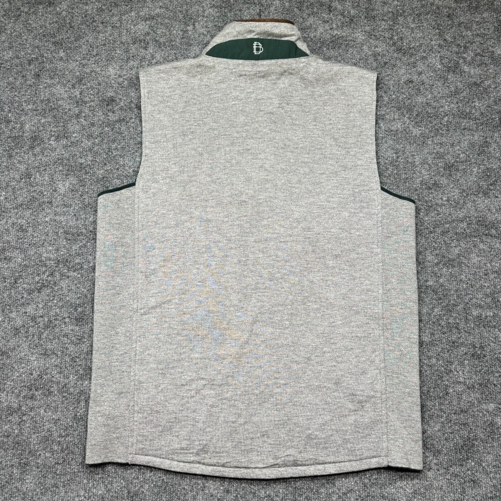 B Draddy Vest Mens M Green Gray Reversible Full Zip Golf Quilted Embroidered - Picture 9 of 10